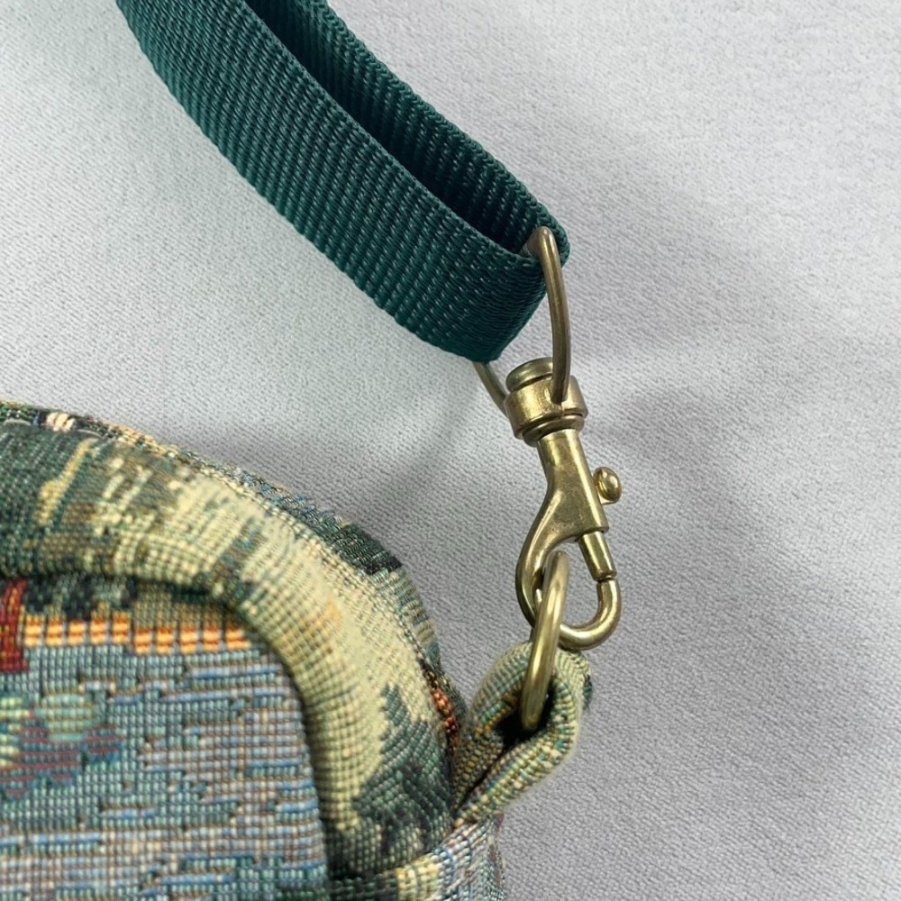 Holdings Fine Accessories Crossbody Bag Women's Green Tapestry Golf Scene - Picture 4 of 11